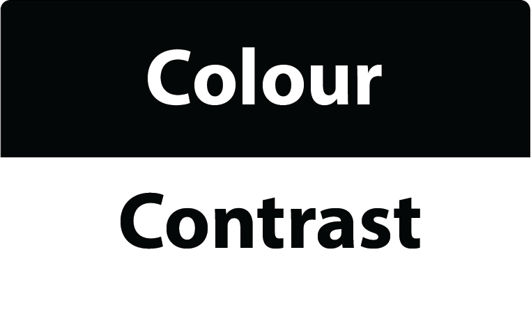 Words colour contrast in different colours