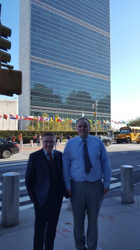 Chris White and Kevin Kelly Vision Ireland at UN building