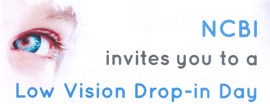 Image of an eye with the words Vision Ireland invites you to a low vision drop in day