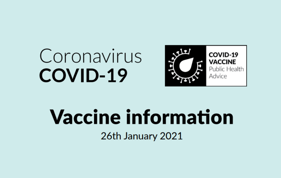 Coronavirus Covid-19, Vaccine information 26th January 2021