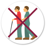 do not grad a blind or vision impaired person icon
