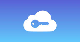 iCloud Keychain logo of blue key in a white cloud