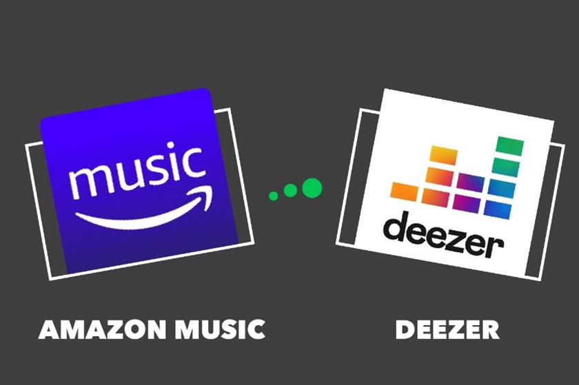 Amazon Music and Deezer Music logos