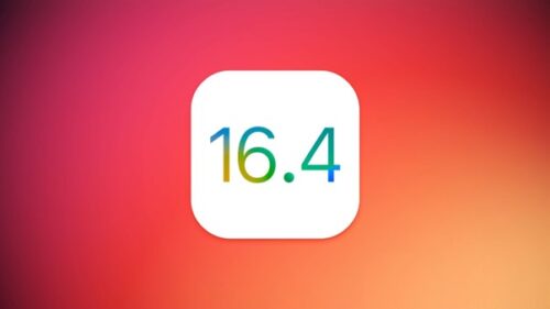 iOS 16.4 in a white box surrounded by an orange border.