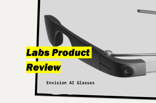 Envision Glasses next to heading Labs Product Review