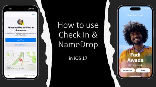 Check In and Name Drop features on on iPhone screens