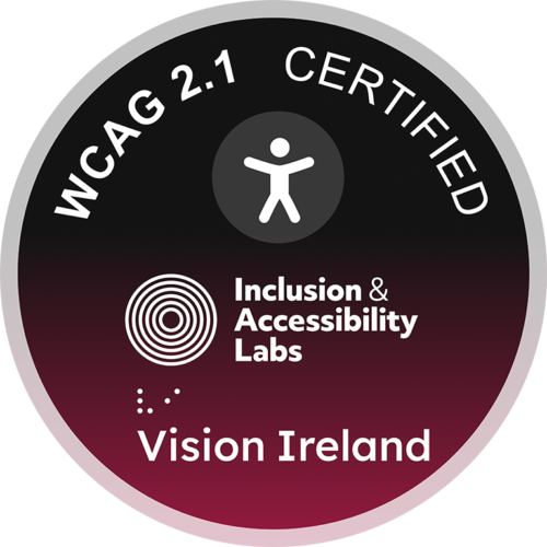 WCAG 2.1 certified badge for Vision Ireland