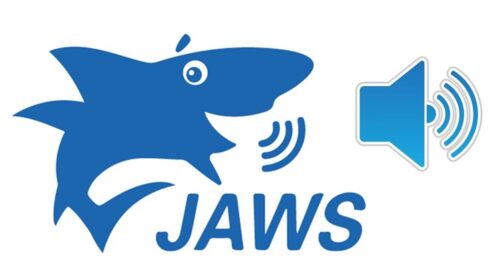 JAWS shark logo next to sound icon