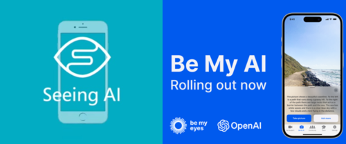 Seeing AI and Be My Eyes app logos
