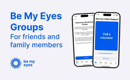 Be My Eyes Groups feature displayed on an smartphone screen