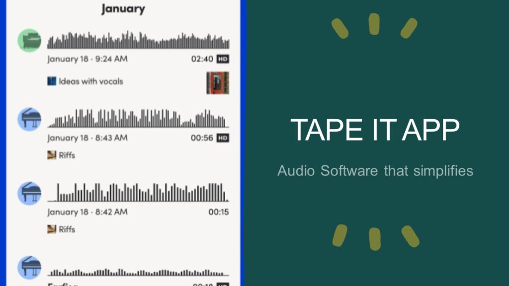 Tape It App next to audio waves
